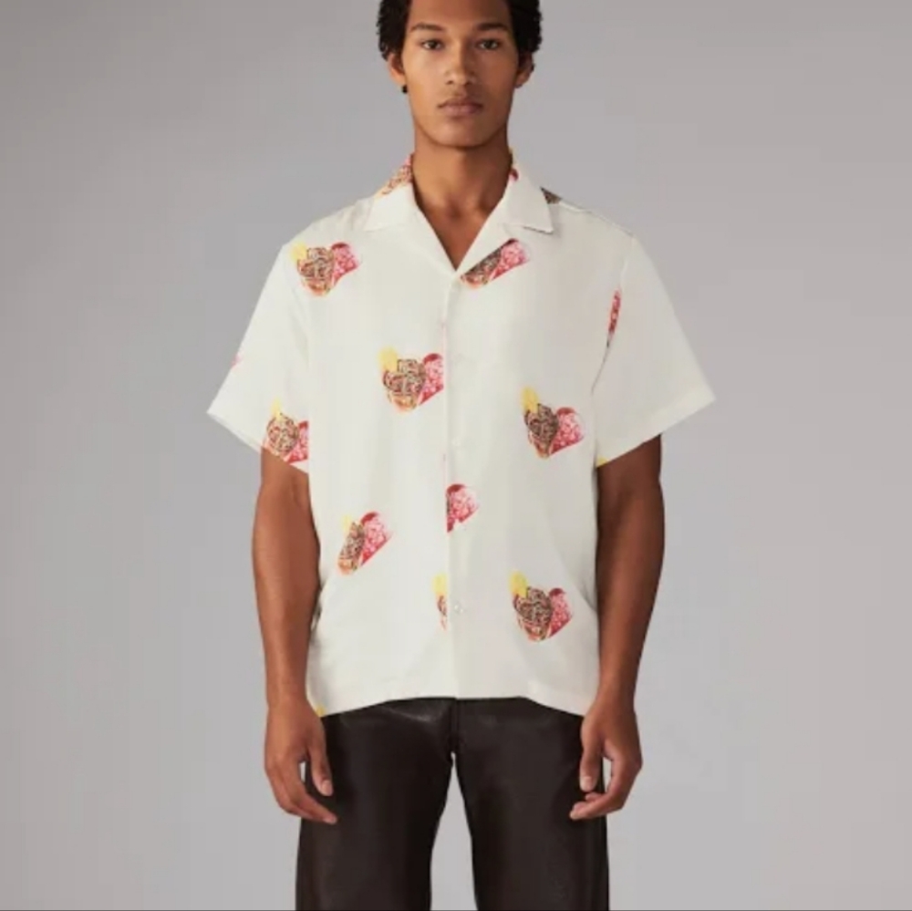 Fiorucci Milano 🍸 cocktail print Bowling Shirt size XL